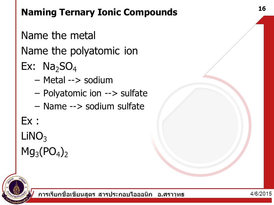 Naming Ternary Ionic Compounds