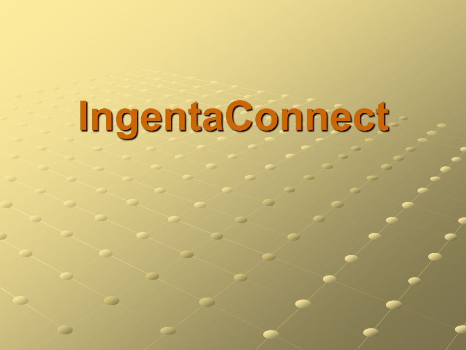 IngentaConnect