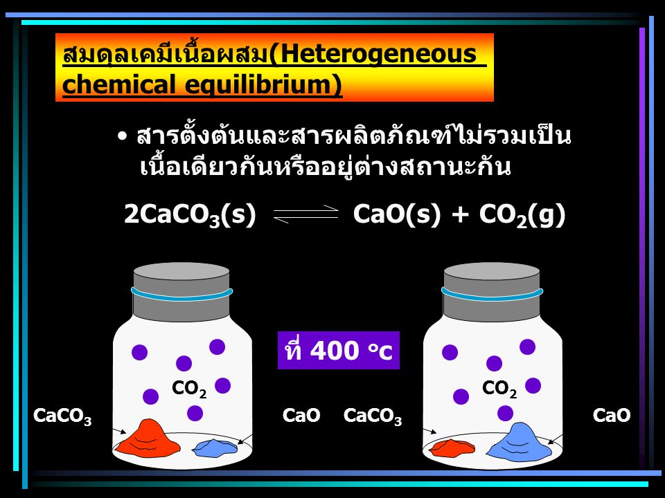 สมดุลเคมีเนื้อผสม(Heterogeneous chemical equilibrium)