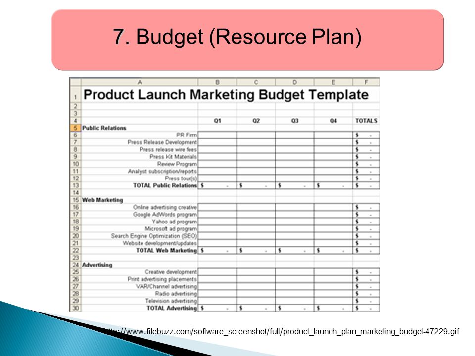 7. Budget (Resource Plan)
