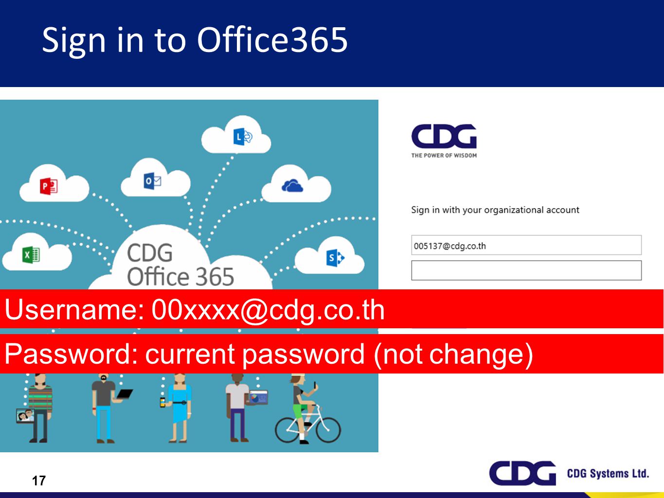 Sign in to Office365 Username: