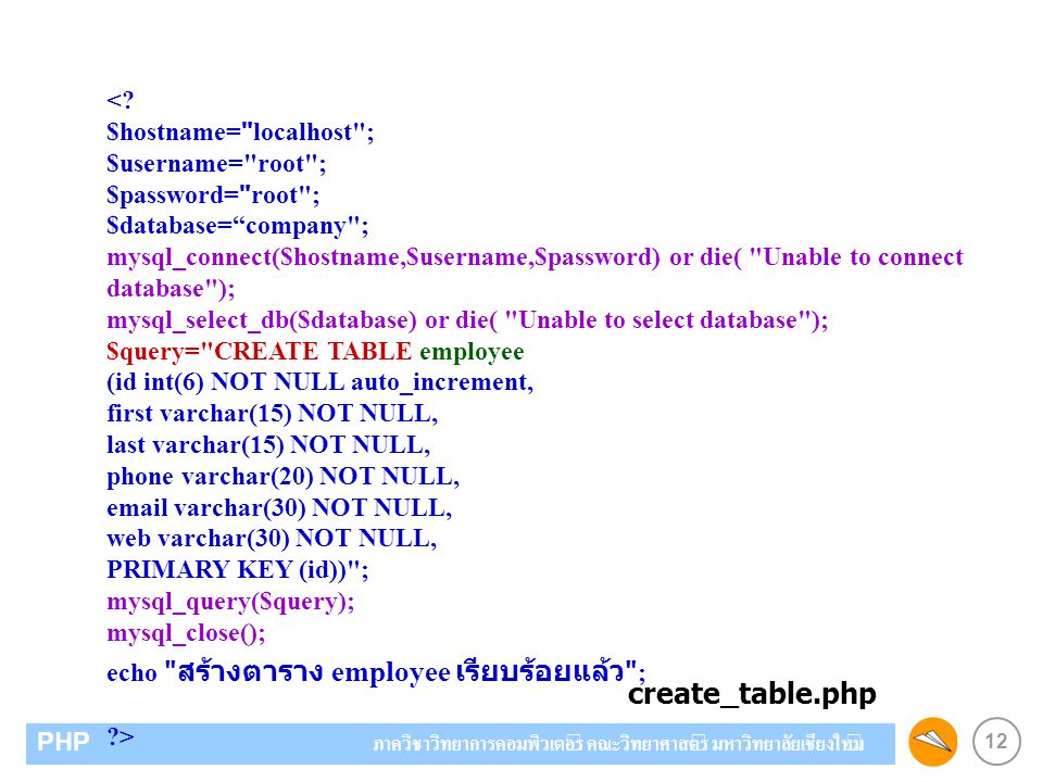 create_table.php < $hostname= localhost ;