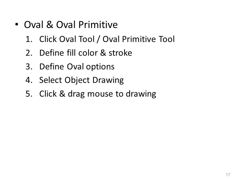 Oval & Oval Primitive Click Oval Tool / Oval Primitive Tool