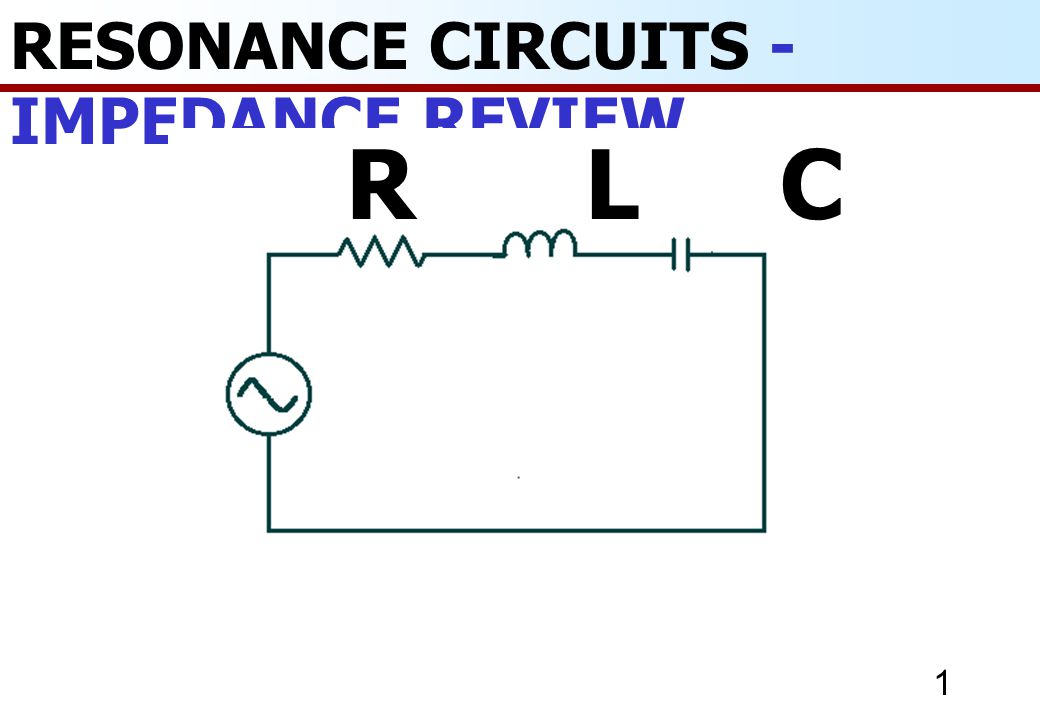 RESONANCE CIRCUITS - IMPEDANCE REVIEW