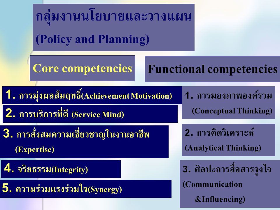 กลุ่มงานนโยบายและวางแผน (Policy and Planning)