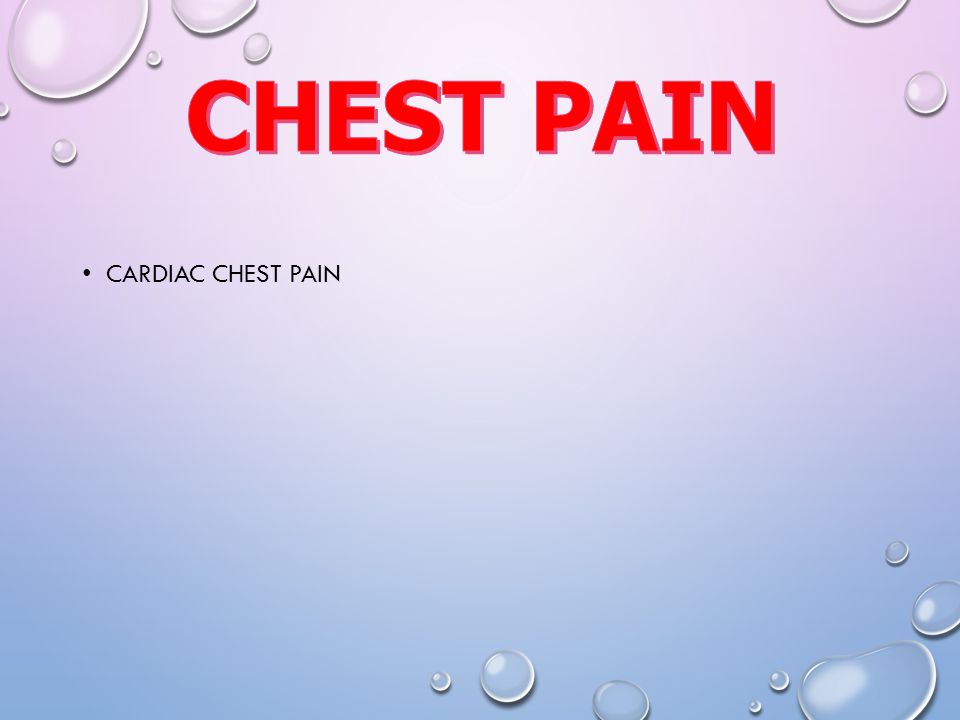 CHEST PAIN CARDIAC CHEST PAIN