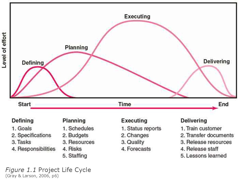 Figure 1.1 Project Life Cycle (Gray & Larson, 2006, p6)