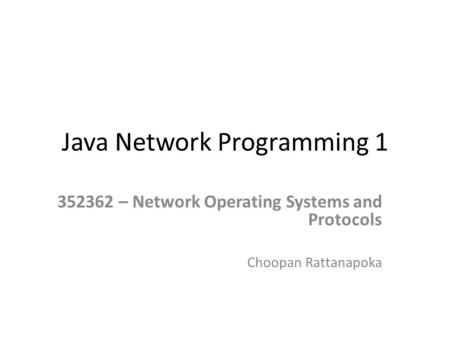 Java Network Programming 1