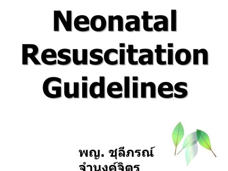 Neonatal Resuscitation Guidelines
