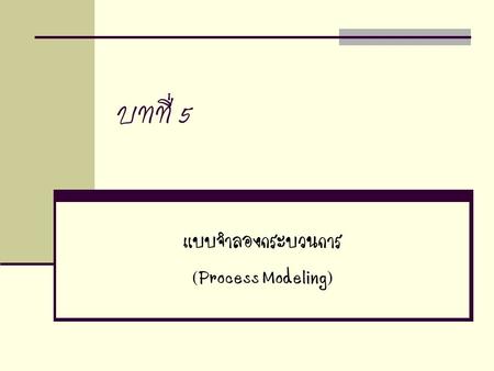 แบบจำลองกระบวนการ (Process Modeling)