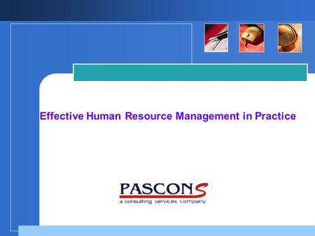 Company LOGO Effective Human Resource Management in Practice.