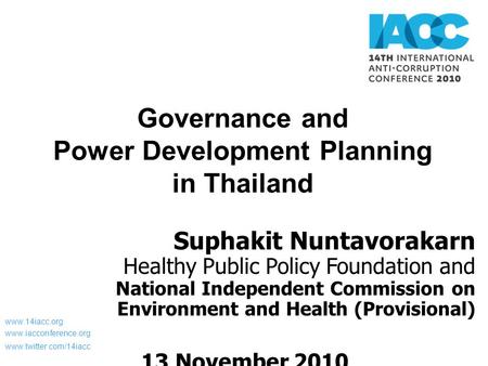 Governance and Power Development Planning in Thailand