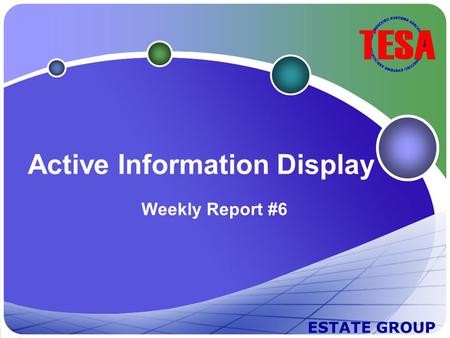 ESTATE GROUP Active Information Display Weekly Report #6.