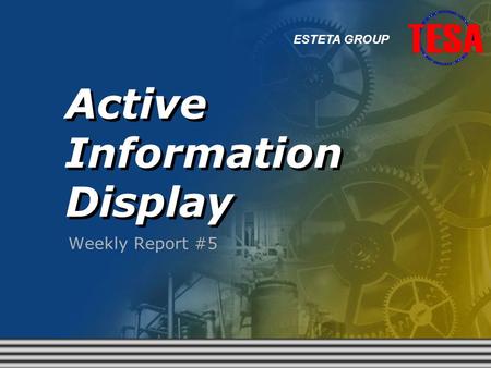 Active Information Display Weekly Report #5 ESTETA GROUP.