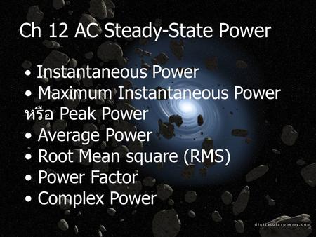 Ch 12 AC Steady-State Power