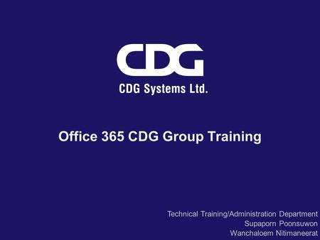Office 365 CDG Group Training