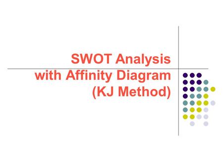 SWOT Analysis with Affinity Diagram (KJ Method)
