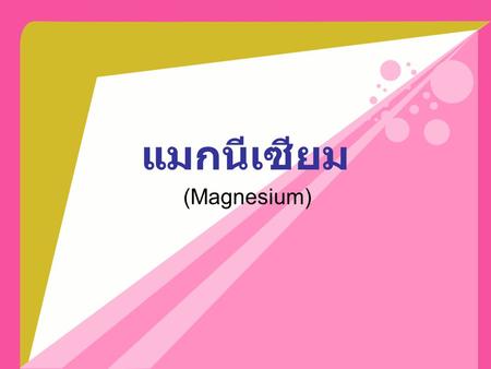 แมกนีเซียม (Magnesium).