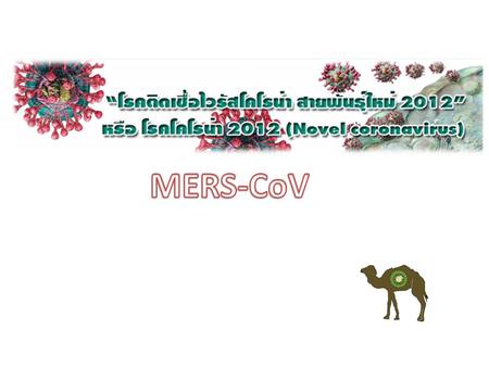 เป็น Novel Coronavirus พบครั้งแรก เม. ย. 2555 ที่ซาอุดิอา ราเบีย กระจายไป 25 ประเทศ ส่วนใหญ่ตะวันออกกลาง ณ. 1 มิ. ย. 58 พบผู้ป่วยยืนยัน 1,154 ราย เสียชีวิต.