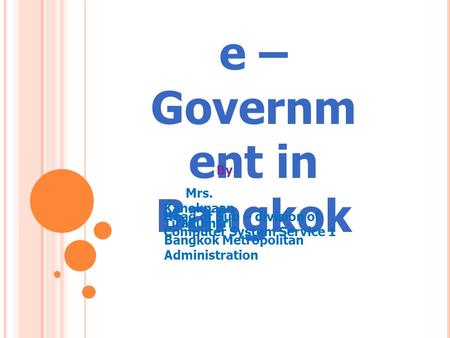 e – Government in Bangkok