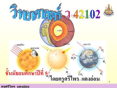 วิทยาศาสตร์ ว 42102 ชั้นมัธยมศึกษาปีที่ 5 โดยครูศรีไพร แตงอ่อน.