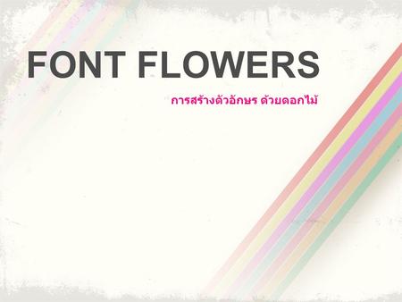 FONT FLOWERS การสร้างตัวอักษร ด้วยดอกไม้.