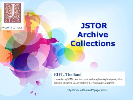 JSTOR Archive Collections JSTOR Archive Collections