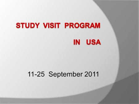 STUDY VISIT PROGRAM IN USA