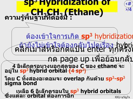 sp3 Hybridization of CH3CH3 (Ethane)