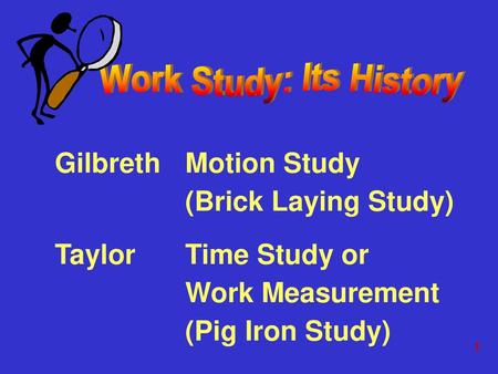 Work Study: Its History