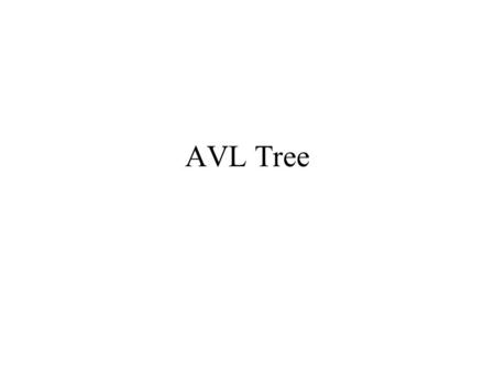 AVL Tree.