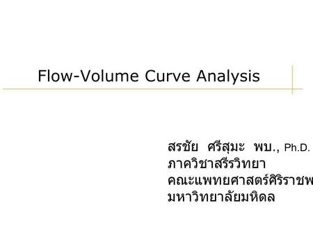 Flow-Volume Curve Analysis