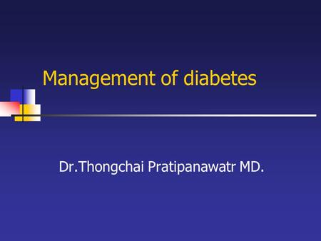 Management of diabetes