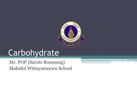 Mr. POP (Sarote Boonseng) Mahidol Wittayanusorn School