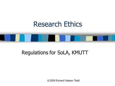 Regulations for SoLA, KMUTT