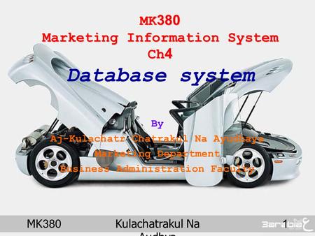 MK380 Marketing Information System Ch4 Database system
