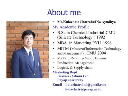 About me My Academic Profile
