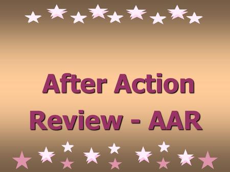 After Action Review - AAR