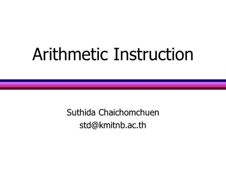 Arithmetic Instruction