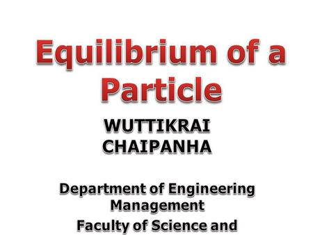 Equilibrium of a Particle