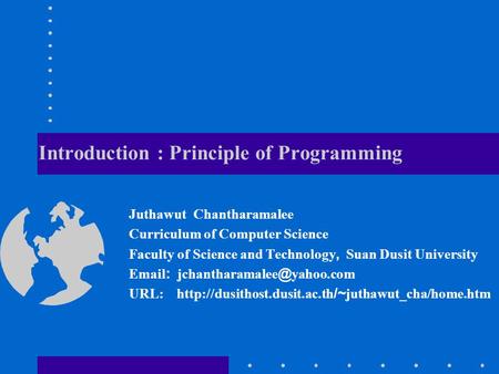 Introduction : Principle of Programming