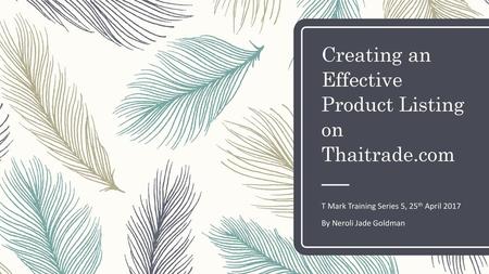 Creating an Effective Product Listing on Thaitrade.com