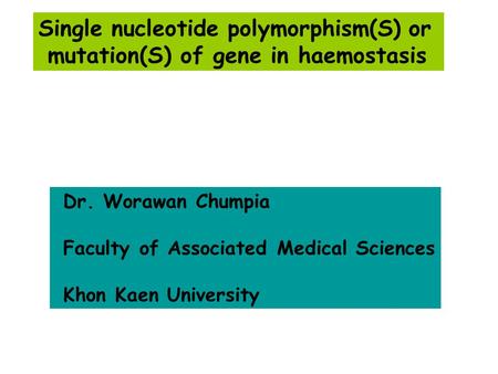 Single nucleotide polymorphism(S) or