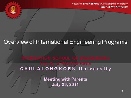 Overview of International Engineering Programs