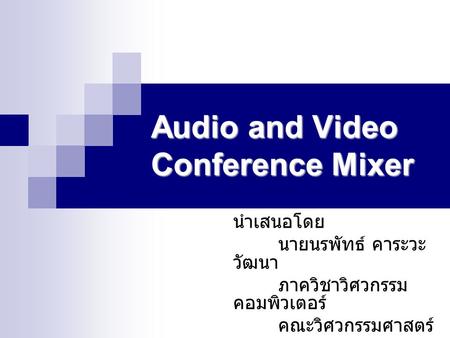 Audio and Video Conference Mixer