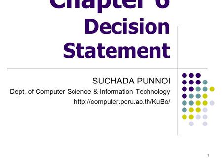 Chapter 6 Decision Statement