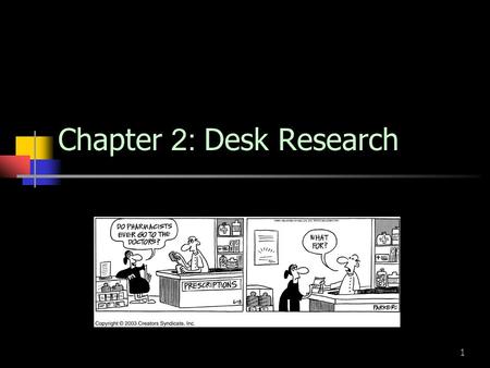 Chapter 2: Desk Research