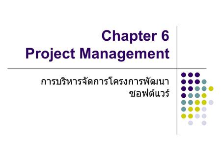 Chapter 6 Project Management