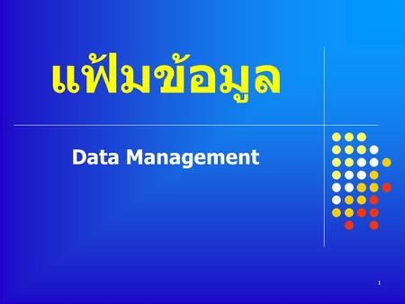 แฟ้มข้อมูล Data Management.