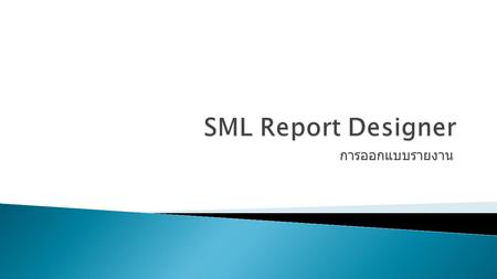SML Report Designer การออกแบบรายงาน.